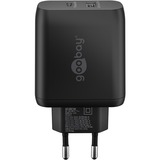 goobay Caricatore rapido doppio USB-C PD 45 watt, Caricabatterie Nero