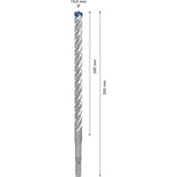 Bosch Expert SDS plus-7X Punta per trapano elicoidale 1 pz Martello perforatore, Punta per trapano elicoidale, 1,4 cm, 200 mm, Calcestruzzo duro, 26,5 cm