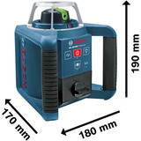 Bosch GRL 300 HVG Professional, Laser rotante blu/Nero, IP54, 1,5 V, 1,8 kg