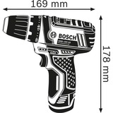Bosch GSR 12V-15 Professional 1300 Giri/min Nero, Blu, Trapano avvitatore blu/Nero, Cacciavite elettrico, Impugnatura a pistola, Nero, Blu, 1300 Giri/min, 400 Giri/min, 1300 Giri/min