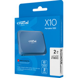 Crucial X10 Portable SSD 2 TB, Disco a stato solido blu