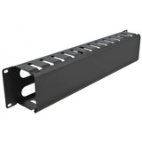 DeLOCK 66553 porta accessori Pannello di gestione del cavo, Instradamento dei cavi Nero, Pannello di gestione del cavo, Nero, Metallo, 2U, 48,3 cm (19"), 88,9 mm