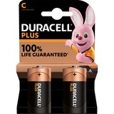 Duracell Plus 100 C B2 x10 Batteria monouso, C, Alcalino, 1,5 V, 2 pz, Multicolore