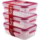 Emsa 515582 recipiente per cibo Rettangolare Scatola 0,55 L Rosa, Trasparente 3 pz, Casella trasparente/Lampone, Scatola, Rettangolare, 0,55 L, Rosa, Trasparente, Elastomero Termoplastico (TPE), Germania