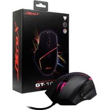 Inter-Tech GT-100 RGB mouse Mano destra USB tipo A Ottico 6400 DPI Nero, Mano destra, Ottico, USB tipo A, 6400 DPI, Nero