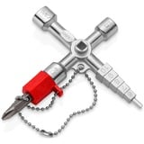 KNIPEX 00 11 04 chiave di armadietti di controllo e utilità, chiave combinata   Acciaio inossidabile, Acciaio inossidabile, 2 gamba/gambe, 4 testina/e, Cerchio, Quadrato, Triangolo, 5,7,8 mm