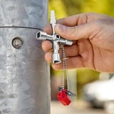 KNIPEX 00 11 04 chiave di armadietti di controllo e utilità, chiave combinata   Acciaio inossidabile, Acciaio inossidabile, 2 gamba/gambe, 4 testina/e, Cerchio, Quadrato, Triangolo, 5,7,8 mm