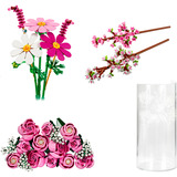 LEGO Bouquet di fiori rosa Botanicals (con vaso), Giochi di costruzione 