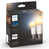 Philips Hue Philips Hue White Ambiance 2 Lampadine Smart E27 60 W, Lampada a LED Philips Hue White ambiance 2 Lampadine Smart E27 60 W, Lampadina intelligente, Bianco, Bluetooth/Zigbee, LED integrato, E27, Illuminazione fredda, Bianco caldo