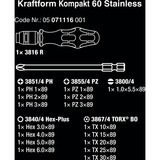 Wera Kompakt 60 punta per cacciavite 16 pezzo(i), chiave combinata   Nero/Blu, 16 pezzo(i), Torcia, Scatola