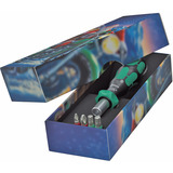 Wera Set di punte 838 RA S/4 Christmas 2025, con funzione cricchetto, Set di bit Nero/Verde