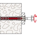 fischer Tassello a gambo lungo DuoXpand 10x120 FUS R grigio chiaro/Rosso