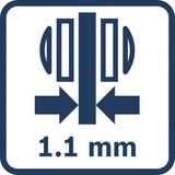 Bosch GKE 18V-40 Professional Nero, Blu, Rosso, Sega a catena blu, 1,1 mm, 12,4 m/s, 76,2 / 8 mm (3 / 8"), Nero, Blu, Rosso, Batteria, 18 V