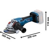 Bosch Smerigliatrice angolare a batteria PRO BITURBO GWS 18V-15 P Professional solo, Ø 125mm blu/Nero