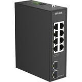 D-Link DIS-100G-10 switch di rete Non gestito L2 Gigabit Ethernet (10/100/1000) DIN rail Nero, Interruttore Non gestito, L2, Gigabit Ethernet (10/100/1000), DIN rail