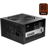 DeepCool DA600 alimentatore per computer 600 W 24-pin ATX Nero, Alimentatore PC Nero, 600 W, 100 - 240 V, 47 - 63 Hz, 4.5-9 A, Attivo, 120 W