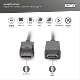 Digitus AK-340303-030-S, Adattatore Nero