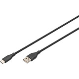 Digitus Cavo di collegamento in silicone USB 2.0 USB-A > USB-C Nero