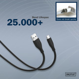 Digitus Cavo di collegamento in silicone USB 2.0 USB-A > USB-C Nero