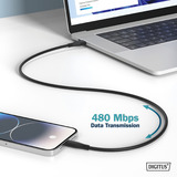 Digitus Cavo di collegamento in silicone USB 2.0 USB-A > USB-C Nero