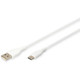 Digitus Cavo di collegamento in silicone USB 2.0 USB-A > USB-C bianco