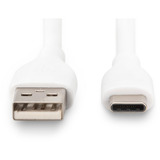 Digitus Cavo di collegamento in silicone USB 2.0 USB-A > USB-C bianco