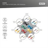 Digitus Clip colorati per cavi patch - Misti (20 pezzi ciascuno), Clip per cavo multi colorata