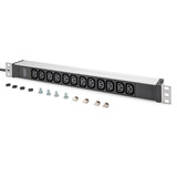 Digitus Multipresa 19" PDU con profilo in alluminio, 12 prese C13, Ciabatta Nero/alluminio