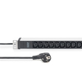 Digitus Multipresa 19" PDU con profilo in alluminio, 12 prese C13, Ciabatta Nero/alluminio