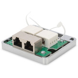 Digitus Presa dati CAT.6A, da parete, schermata, 2x RJ-45, Scatola di giunzione argento