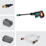 GARDENA AquaClean 24/18V P4A idropulitrice Compatta Batteria 250 l/h Nero, Blu, Arancione, Detergente stampante grigio/Turchese, Compatta, Batteria, 5 m, Nero, Blu, Arancione, 250 l/h, 24 bar