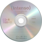 Intenso CD-R 700MB 10 pz, CD supporti vergine 52x, CD-R, 120 mm, 700 MB, Custodia per CD, 10 pz