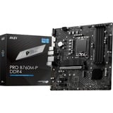 MSI PRO B760M-P DDR4 scheda madre Intel B760 LGA 1700 micro ATX Nero, Intel, LGA 1700, Intel® Celeron®, Intel® Pentium® Gold, LGA 1700, DDR4-SDRAM, 128 GB