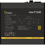 Ocypus Iota P1200 Black, Alimentatore PC Nero