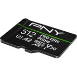 PNY Pro Elite Prime microSD 512 GB, Scheda di memoria Nero/Verde