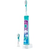 Philips Sonicare For Kids Spazzolino elettrico HX6322/04, Spazzolino da denti elettrico turchese, Bambino, Spazzolino elettrico sonico, 62000 movimenti per minuto, Blu, 2 min, LED