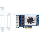QNAP QXG-5G4T-111C scheda di rete e adattatore Interno Ethernet 5000 Mbit/s Interno, Cablato, PCIe, Ethernet, 5000 Mbit/s, Blu