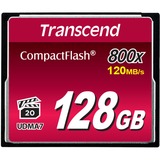 Transcend 128GB 800x CF CompactFlash MLC Nero, 128 GB, CompactFlash, MLC, 120 MB/s, 60 MB/s, Nero