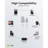 goobay Cavo tessile USB 2.0 supersoft, connettore USB-A > connettore USB-C bianco