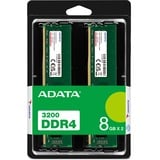 ADATA Premier AD4U32008G22-DTGN memoria 16 GB 2 x 8 GB DDR4 288-pin DIMM verde, 16 GB, 2 x 8 GB, DDR4, 3200 MHz, 288-pin DIMM