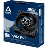 ARCTIC P8 PWM PST Case per computer Ventilatore 8 cm Nero, Ventola Nero, Ventilatore, 8 cm, 200 Giri/min, 3000 Giri/min, 0,3 son, 40,3 m³/h