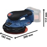 Bosch Levigatrice rotorbitale a batteria GEX 18V-150-3 Professional solo, 18Volt, Levigatrice orbitale casuale blu