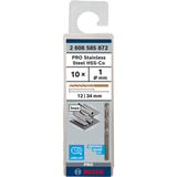 Bosch Punta a spirale PRO in acciaio inossidabile HSS-Co, Ø 1,0mm, Trapano 