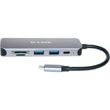 D-Link DUB-2325 replicatore di porte e docking station per laptop USB tipo-C Grigio argento, USB tipo-C, Grigio, MicroSD (TransFlash), SD, SDHC, SDXC, USB 3.2 Gen 1 (3.1 Gen 1) Type-A, USB 3.2 Gen 1 (3.1 Gen 1) Type-C, Potenza, USB