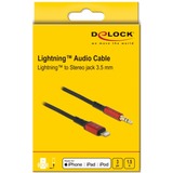 DeLOCK 86587 cavo audio 1,5 m 3.5mm Lightning Nero Nero/Rosso, 3.5mm, Maschio, Lightning, Maschio, 1,5 m, Nero