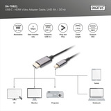 Digitus Cavo adattatore USB-C a HDMI A, 4K @ 30HZ Nero
