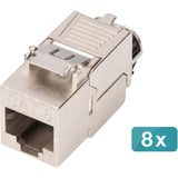 Digitus Modulo Keystone Cat. 8.1, schermato, 8 pezzi, Modulo di Keystone argento