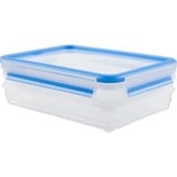 Emsa CLIP & CLOSE Rettangolare Scatola 0,6 L Blu, Trasparente 2 pz, Casella trasparente/Blu, Scatola, Rettangolare, 0,6 L, Blu, Trasparente, Polipropilene (PP), Elastomero Termoplastico (TPE), Germania