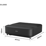 Epson EH-LS650B 3600 ANSI lumen 3LCD 4K (4096x2400) Nero, Proiettore laser Nero, 3600 ANSI lumen, 3LCD, 4K (4096x2400), 2500000:1, 16:9, 1524 - 3048 mm (60 - 120")