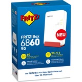 FRITZ! FRITZ!Box 6860 5G, Router WIRELESS LTE Box 6860 5G, Router di rete cellulare, Bianco, Gigabit Ethernet, 10,100,1000 Mbit/s, IEEE 802.3at, 802.11a, 802.11g, Wi-Fi 5 (802.11ac), Wi-Fi 6 (802.11ax)